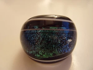 Ring Made From Original Murano Glass Jewelry Unique Handmade Size 0 25/32in - Picture 1 of 7