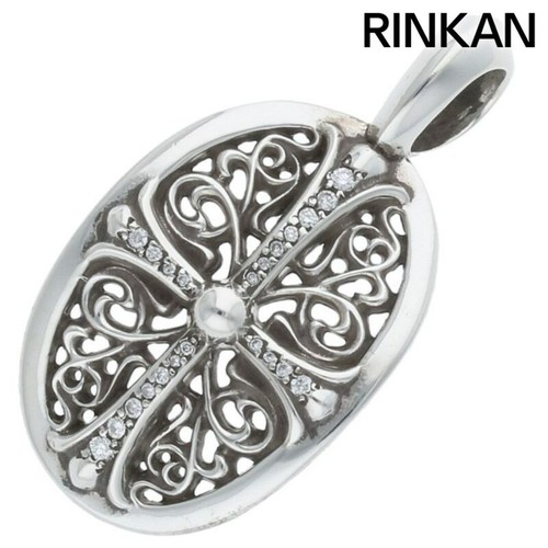 CHROME HEARTS Collana Cromo Cuori CLSC OVALE P DMND Classico Pavè Diamante Argento Top Usata 825