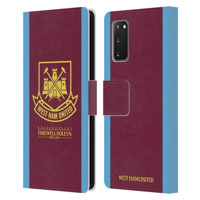 OFFICIAL WEST HAM UNITED FC RETRO CREST LEATHER BOOK CASE FOR SAMSUNG PHONES 1 - Image 1 of 4