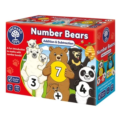 Orchard Toys Number Bears Maths Game Learn Addition Subtraction Bonds To 20 - Image 1 of 4