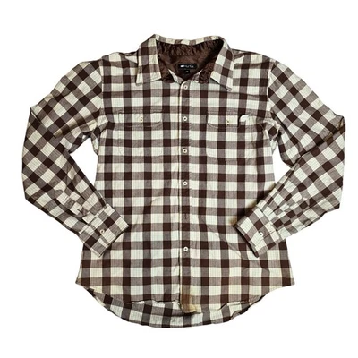 Camisa de vestir Paul Frank para hombre manga larga XLarge XL a cuadros marrón blanco Y2K Foto 1 de 4