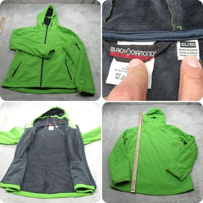 Chaqueta Diamante Negra Para Mujer XL Verde Con Capucha Softshell Resistente al Agua Cremallera Completa Foto 1 de 4