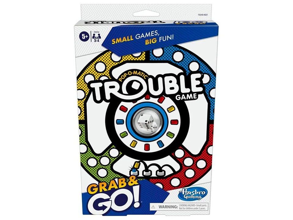 Hasbro Trouble Grab & Go Family Game 2-4 Players Ages 5 (HASF8254)