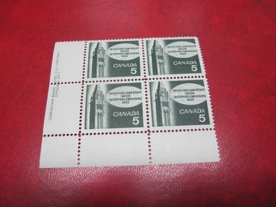 CANADA Unitrade# 441 5c INTER-PARLIAMENTARY UNION LL PLATE#1  MNH - Image 1 of 2