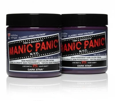[Paquete de 2] Tinte de cabello semipermanente vegano Manic Panic color 40z [estrella oscura] Foto 1 de 4