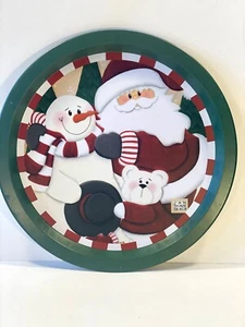 WEIHNACHTEN Blech Tablett Metall Weihnachtsmann 12" 12 Zoll Schneemann Eisbär - Bild 1 von 3