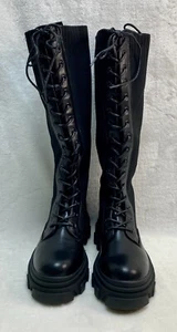 DREAM PAIRS Botas Gruesas Plataforma Combate Montar Hasta la Rodilla Negro Tejer Talla 8.5 - Imagen 1 de 15