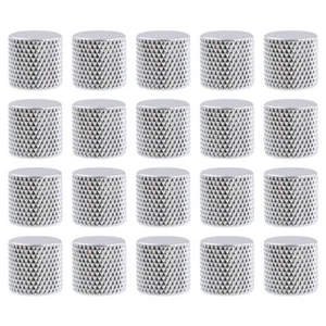 20x Metal Flat Top Guitar Volume Tone Control Knob Potentiometer Caps 6mm Chrome - Picture 1 of 7