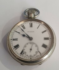 VINTAGE MOERIS POCKET WATCH OPEN FACE NICKEL CASE
