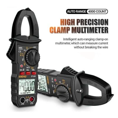 Digital Multimeter Clamp Meter 4000 Counts AC/DC Volt Amp Ohmmeter Tester Tool - Image 1 of 4