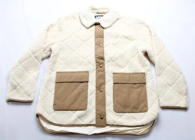 Chaqueta acolchada Sherpa polar Lands' End para mujer NC3 marfil perla/bronceado grande (14/16) Foto 1 de 3