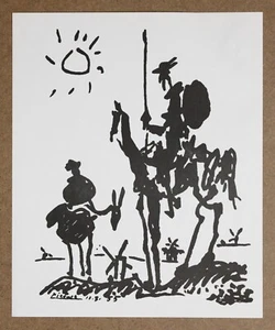 Pablo Picasso Don Quijote Original Edición Limitada Firmado en Placa Litografía - Imagen 1 de 1
