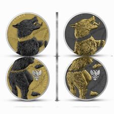 2022 FENRIR GERMANIA BEASTS 24K Gold and Ruthenium 2 x 1oz Fine Silver Coins Set