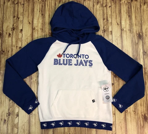 47 TORONTO BLUE JAYS Baseball Callback Revolve White WOMENS Hoodie Sweatshirt SM Cover