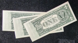 1988 $1 FRN New York Insufficient Ink Error 3 sequential Crisp Unc notes T2829 - Picture 1 of 5