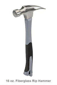 16 oz. Rip Hammer Fiberglass Handle, Rubber Grip - Picture 1 of 4