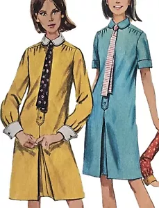 1960s Inverted Pleat Shift A Line Midi Dress Simplicity Sewing Pattern 2506 - Picture 1 of 3