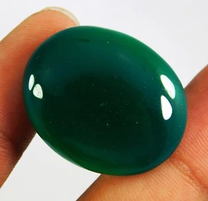 41,65 CT ÓNIX VERDE NATURAL SOLEMANI HAKIK ÁGATA OVALADO CABUJÓN PIEDRA PRECIOSA SUELTA - Imagen 1 de 9