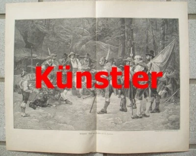 d101 1731 Jordan Kriegsrat Andreas Hofer 35x26 cm Druck  1897 !! - Bild 1 von 4