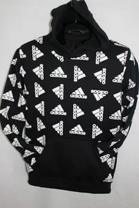 ADIDAS SCHWARZES ALL OVER PRINT Kapuzen SWEATSHIRT GR:M Neu mit Etikett - Bild 1 von 2