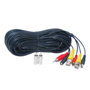 50 ft Video Audio Power Extension Cable BNC RCA IR Security Camera Wire Cord C14 - Picture 1 of 3