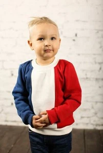 Children Teens Sweatshirt Hoody Coat French Flag Emblem National Flags France - Picture 1 of 1