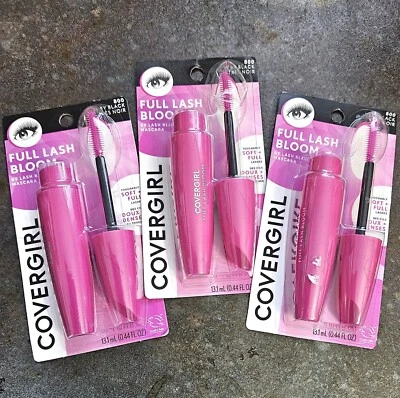 3 tubes Covergirl VERY BLACK #800 Full Lash Bloom Mascara NIP! - Image 1 of 2