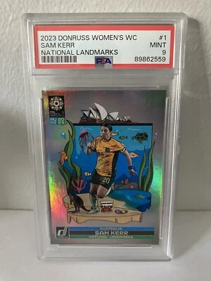 #1 SAM KERR 2023 Donruss FIFA Women's World Cup NATIONAL LANDMARKS SSP PSA 9 - Image 1 of 2