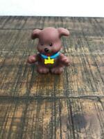 Fisher Price Little People TAN PUPPY DOG DOGGIE for HOUSE PET Red Collar 