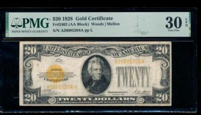 AC Fr 2402 1928 $20 Gold Certificate PMG 30 EPQ - Image 1 of 2