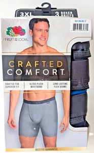 Fruit of the Loom Crafted Comfort Boxer Briefs 3 Pack Stretch Sz 3XL 48-50 (NEW) - Picture 1 of 9