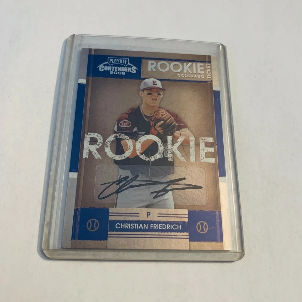 F98202  2008 Playoff Contenders #68 Christian Friedrich AUTO ROCKIES - Image 1 of 1