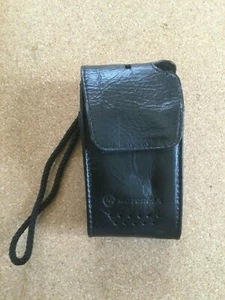 Black leather cell phone flip phone\accessories case with strap (Motorola) - Picture 1 of 5
