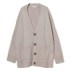 H&M Boxy Cardigan Sweater Light Taupe M Tall - Picture 1 of 7