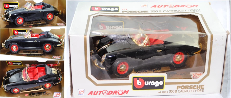 Bburago 3031D Porsche 356 B Cabriolet (Typ B-Modell) schwarz 1:18 - Bild 1 von 1