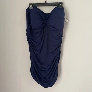 Anne Cole Womens Plus-Size Twist-Front Strapless Bandeau One-Piece Swimdress 20W - Picture 1 of 3