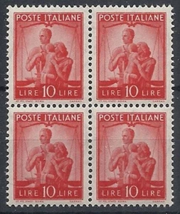 1945-48 DEMOKRATISCHES ITALIEN 10 LIRE QUARTINA LUXUS POSTFRISCH ** - RR12546-3 - Bild 1 von 1