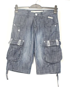 Crosshatch Denim Shorts W30" Blue Cargo Combat Player-16 Mens - Picture 1 of 21