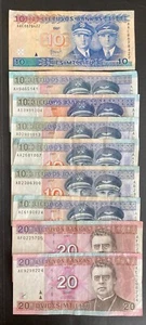 9 Pieces 1997 - 2007 LITHUANIA BANKNOTES Lots 10 - 20 Litu ** VF ** - Picture 1 of 2