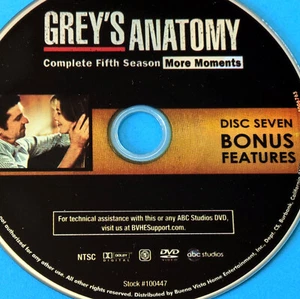 GREY'S ANATOMY Season 5 DISC 7 DVD REPLACEMENT only - single Disc Only 5th fifth - Picture 1 of 5