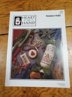 HEART IN HAND SUMMER FOBS CROSS STITCH PATTERN FREE SHIPPING   - Image 1 of 2