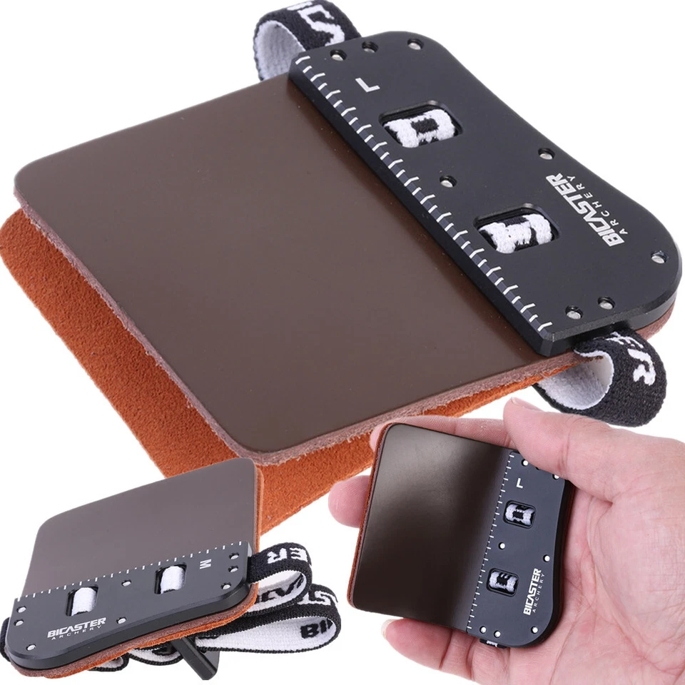 Barebow Finger Tab Guard Archery Protector Gear Cow Leather Bow Hunting RH LH - Image 1 of 4