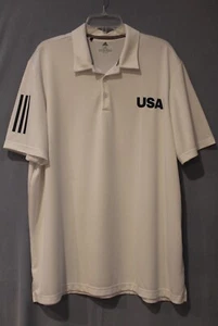 Adidas USA Men's Golf White Polo Shirt Golf Mens XXL 2XL - New without Tags - Picture 1 of 7