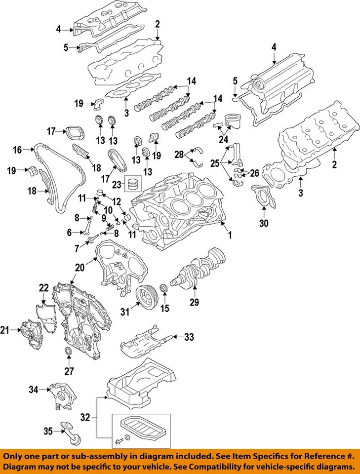 Piezas del motor Nissan OEM 08-20 370Z - Junta de cubierta de válvula 13270EY01A Foto 1 de 1