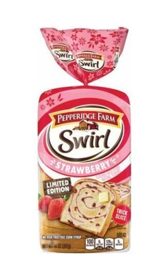 ⚫️New Exclusive Pepperidge Farm Swirl Strawberry Fruit Breakfast Soft Bread 14oz