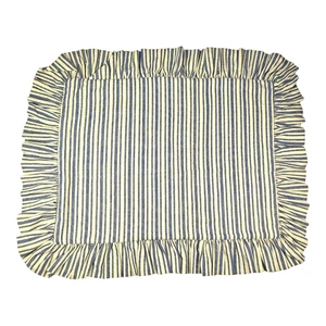 Ralph Lauren blau gestreift Denim Rüschen Standard Kissenbezüge 24x18 Flagge Etikett - Bild 1 von 5