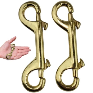 - 2 Pack - Marine Grade 4" (10cm) Double Ended Solid Brass Clips with SS316 S... - Picture 1 of 6