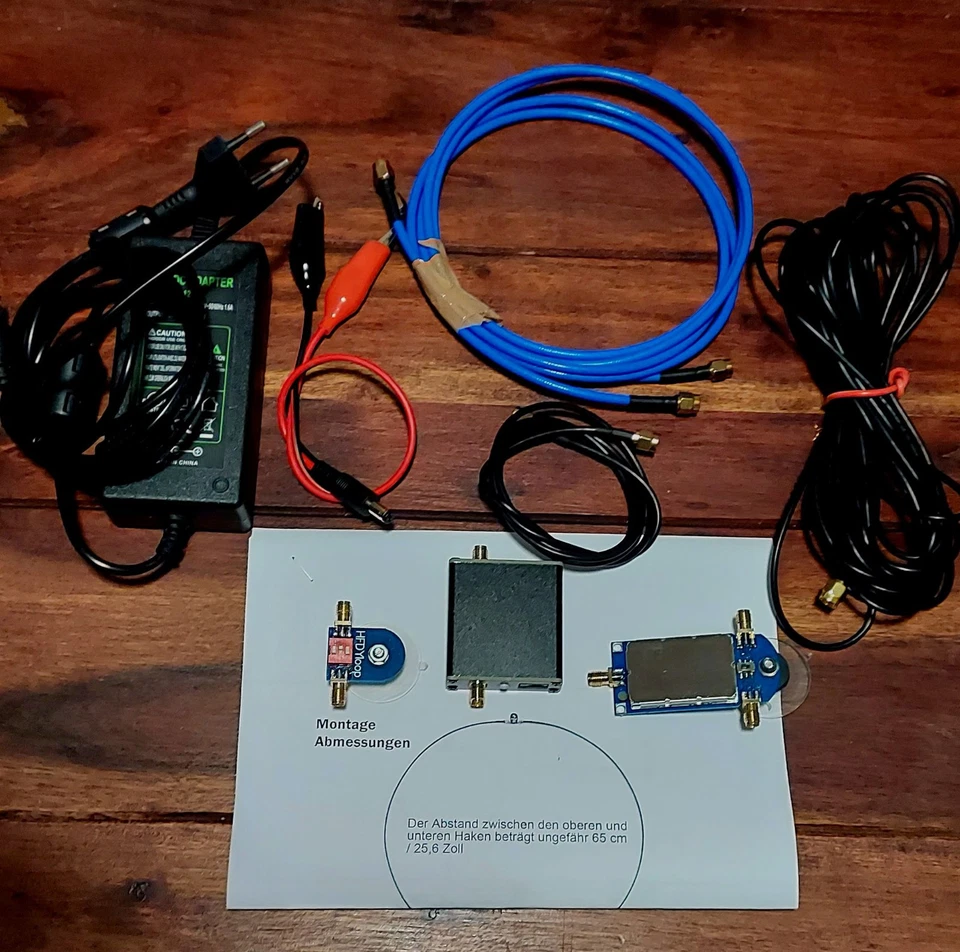 Aktive Loop Antenne, 9-12 Volt, 50K-500Mhz, mit Zubehör,  - Bild 1 von 3