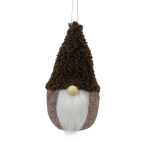 Figura de Navidad Northlight 7" marrón felpa pila alta polar gnomo - Imagen 1 de 5