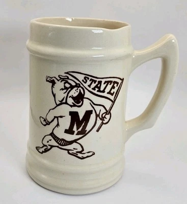 Taza de fútbol americano vintage Mississippi State Bulldogs 6 1/4" hecha en EE. UU. Foto 1 de 4
